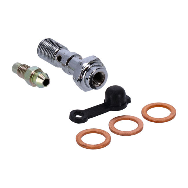 M10 x 1.00 double banjo bolt with bleed nipple