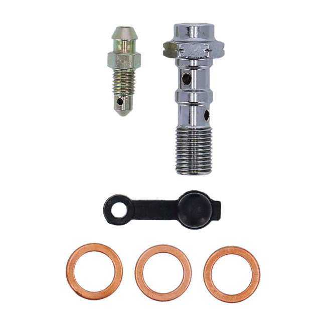 M10 x 1.00 double banjo bolt with bleed nipple