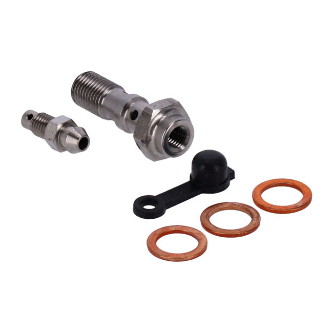 Goodridge 3/8-24 Double Banjo Bolt with Bleed Nipple