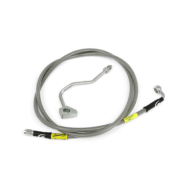 MCS by Goodridge Brake Line Front, Stainless Clear Coated – 2015–2016 FLTRX; FLTRXS Road Glide with…