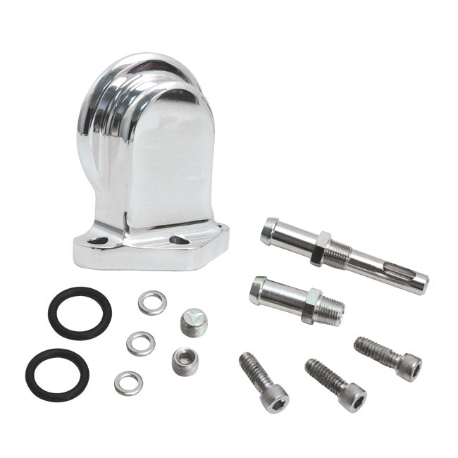 S&S Twin Cam Billet Oil Filter Mount Kit. Polished – 1999–2005 Dyna; 1999–2006 FLT/Touring