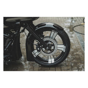 Killer Custom ''Bulldog'' Front Fender, 23 X 5.50 Fat Wheels – 2014–2025 FLT/Touring. with 23" X 5.50…