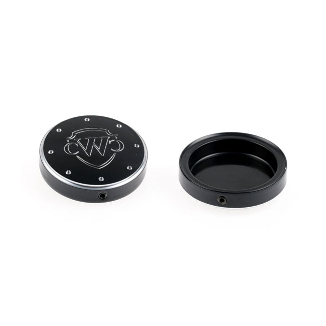 Cult-Werk 2-Piece Fork Tube Cap Bolt Cover Kit, Logo – Softail: 2020–2024 FXST Softail Standard…