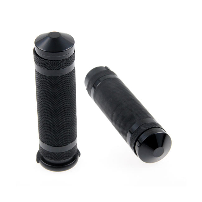Cult-Werk 1" / 25.4mm Grooved Handlebar Grips. Black – 1996–2022 H-D with Dual Throttle Cables