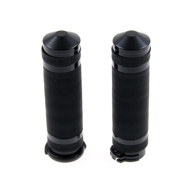 Cult-Werk 1" / 25.4mm Grooved Handlebar Grips. Black – 1996–2022 H-D with Dual Throttle Cables