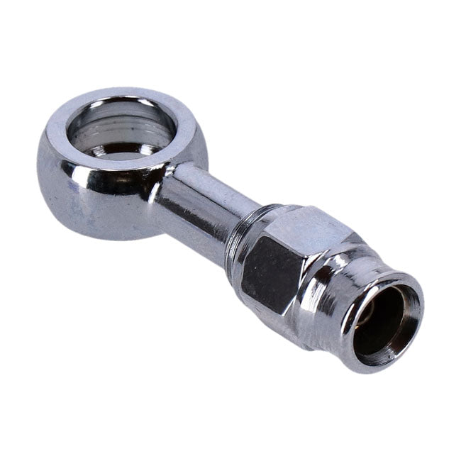 3/8" (10mm) banjo fitting straight. Chrome