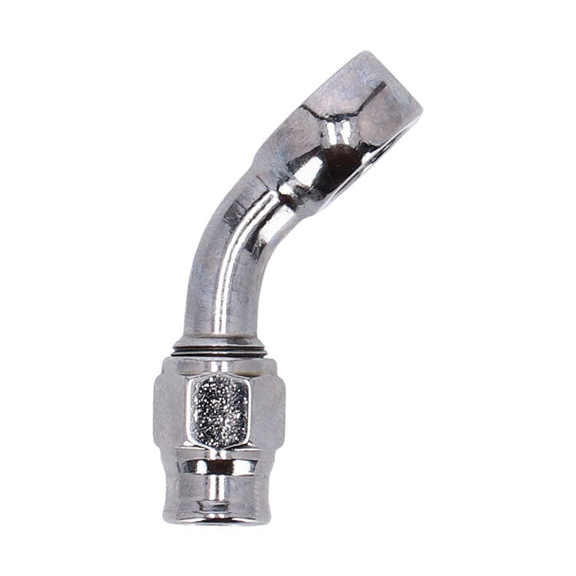 3/8" (10mm) banjo fitting 45 degree bend. Chrome
