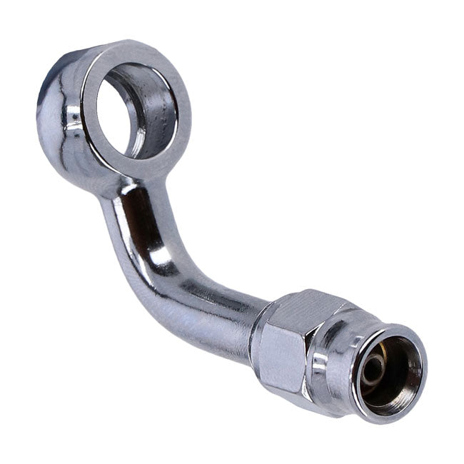 3/8" (10mm) banjo fitting 70 degree bend. Chrome
