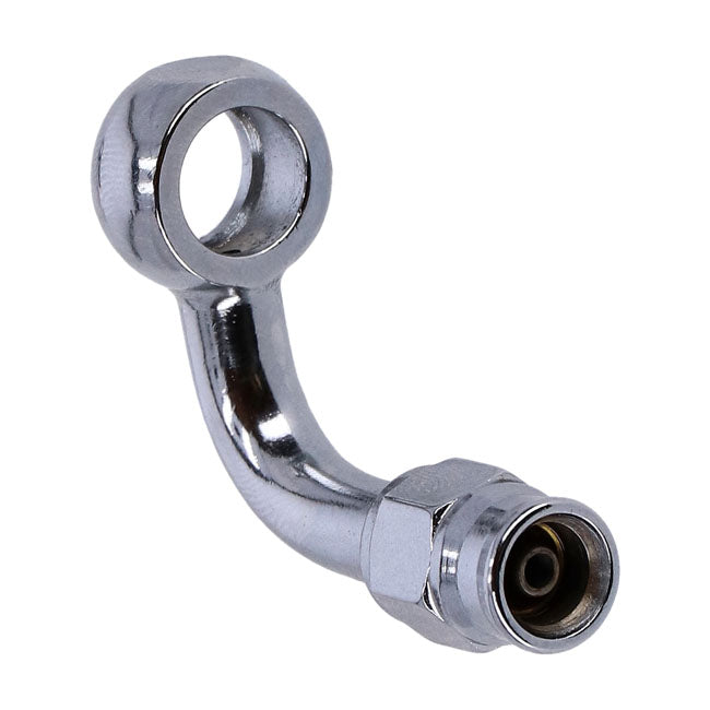 3/8" (10mm) banjo fitting 90 degree bend. Chrome
