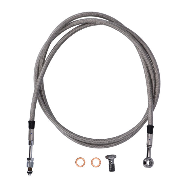 Goodridge Hydraulic Clutch Line Kit 65", Clear Coated – H-D with 7/16-20 Threaded Transm. End…