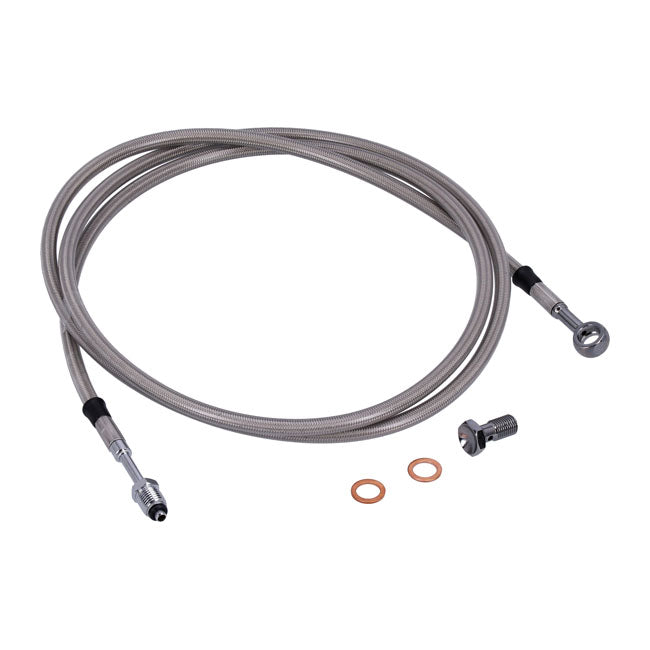 Goodridge Hydraulic Clutch Line Kit 71", Clear Coated – H-D with 7/16-20 Threaded Transm. End…