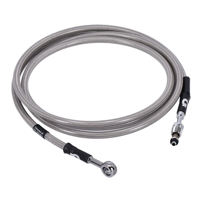 Goodridge Hydraulic Clutch Line Kit 77", Clear Coated – H-D with 7/16-20 Threaded Transm. End…