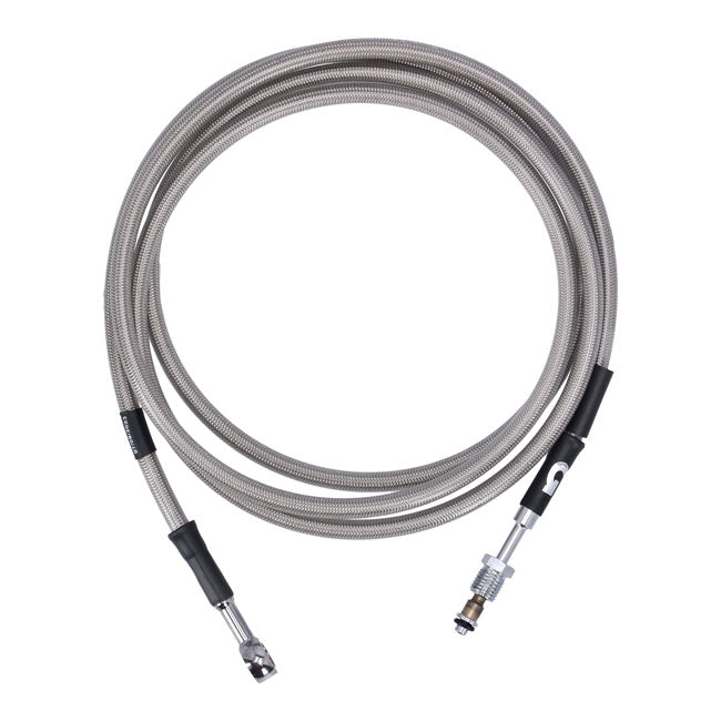 Goodridge Hydraulic Clutch Line Kit 77", Clear Coated – H-D with 7/16-20 Threaded Transm. End…