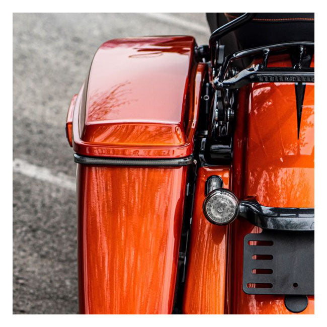 Custom Dynamics Regular T/S Low Profile Bag Lights. Smoke – 2014–2025 FLT/Touring. With Hard Bags