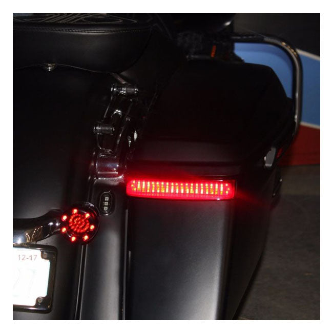 Custom Dynamics Sequential Low Profile Bag Lights. Red – 2014–2025 FLT/Touring. With Hard Bags