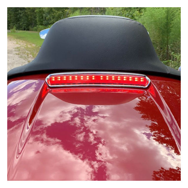 Custom Dynamics Tour-Pak® Lid Light. Chrome, Red Lens – 2014–2025 FLT/Touring with Stock LED…