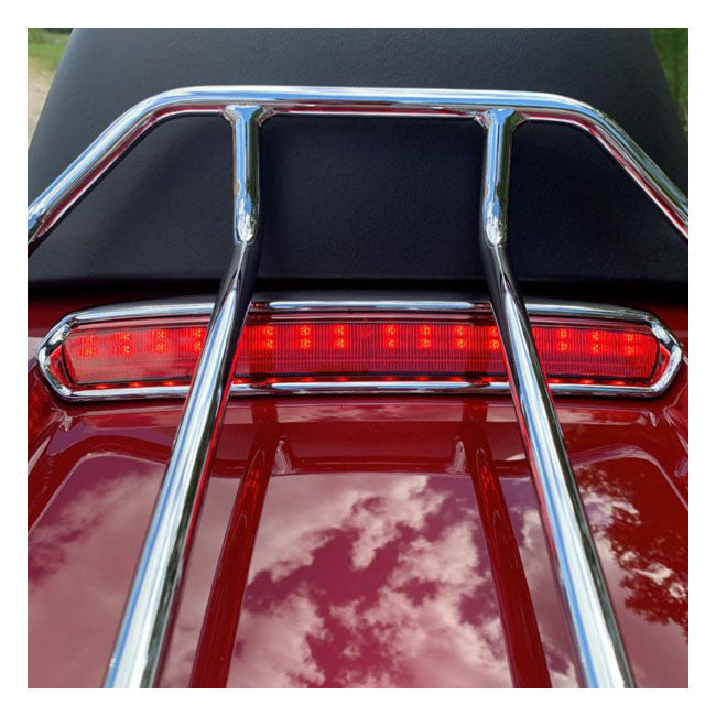 Custom Dynamics Tour-Pak® Lid Light. Chrome, Red Lens – 2014–2025 FLT/Touring with Stock LED…