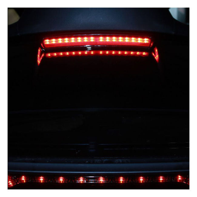 Custom Dynamics Tour-Pak® Lid Light. Black, Red Lens – 2014–2025 FLT/Touring with Stock LED…