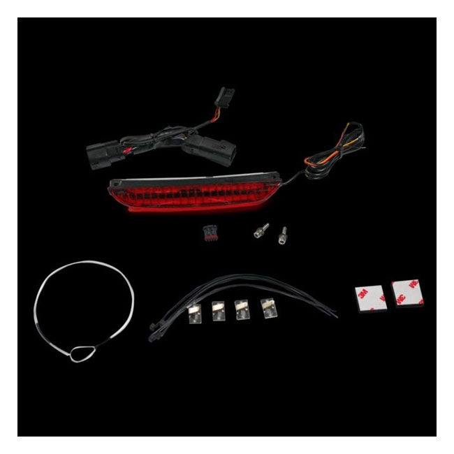 Custom Dynamics Luggage Rack LED Light Bar. Red Lens – 2014–2025 Touring with OEM Air Wing…