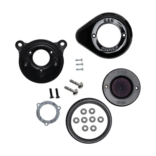 S&S ''Air Stinger Stealth'' Air Cleaner Kit. Teardrop, Black – 2000–2015 Softail; 1999–2017 Dyna…
