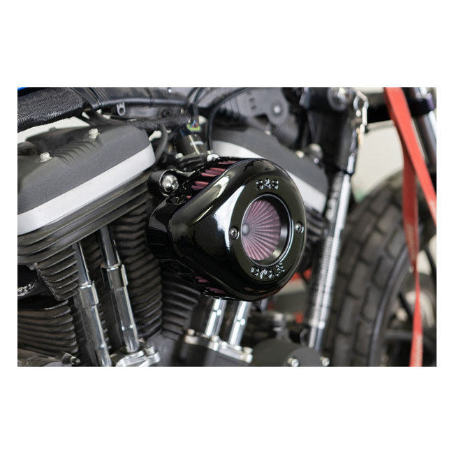 S&S ''Air Stinger Stealth'' Air Cleaner Kit. Teardrop, Black – 2007–2022 XL Sportster