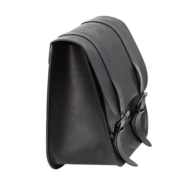 MCS Single Leather Saddlebag ''Postman''. 30 Liters. Black – Universal
