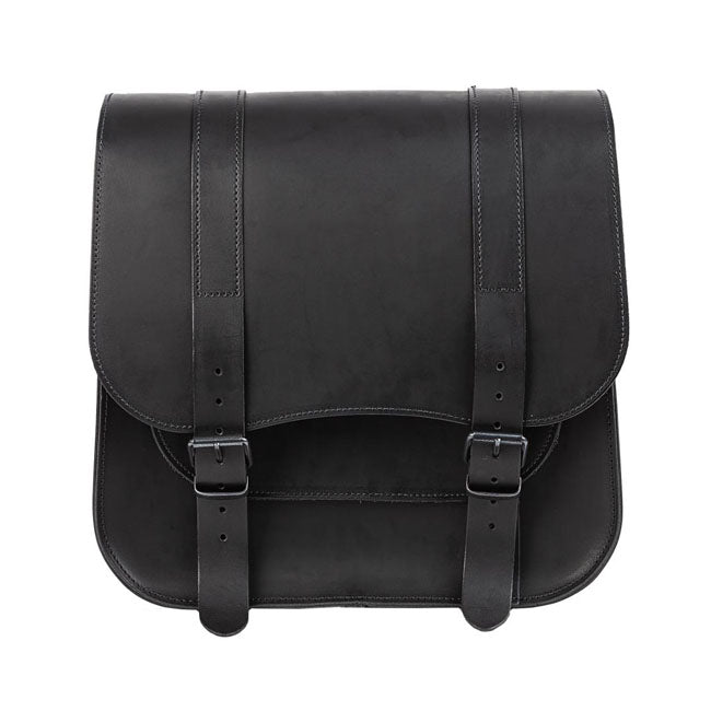 MCS Single Leather Saddlebag ''Postman''. 30 Liters. Black – Universal