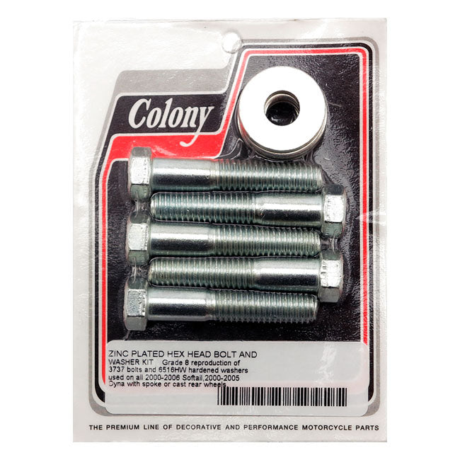 Colony Head Bolt & Washer Kit. Zinc Plated – 2000–2006 Softail; 2000–2005 Dyna