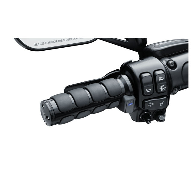Kuryakyn Heated ISO Grips. Gloss Black – 2008–2025 H-D with E-throttle