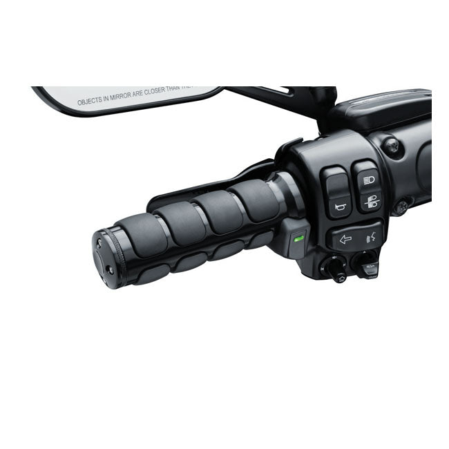 Kuryakyn Heated ISO Grips. Gloss Black – 2008–2025 H-D with E-throttle