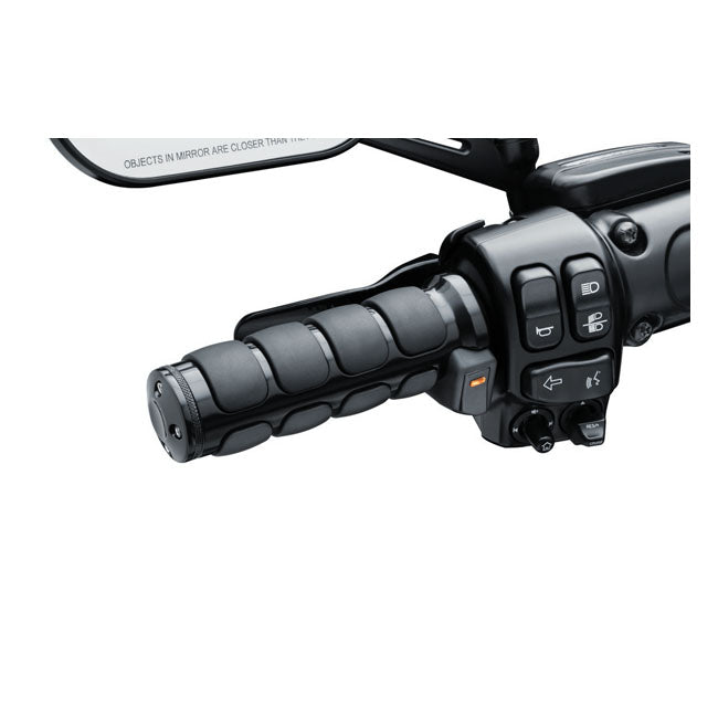 Kuryakyn Heated ISO Grips. Gloss Black – 2008–2025 H-D with E-throttle