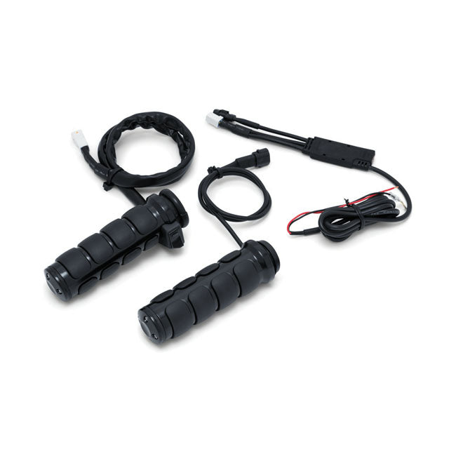 Kuryakyn Heated ISO Grips. Gloss Black – 2008–2025 H-D with E-throttle