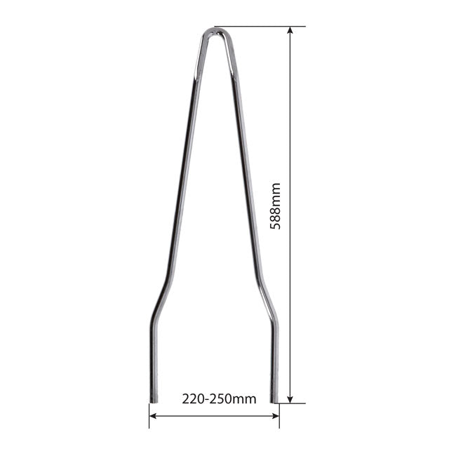 Westland Customs New Old School Sissy Bar. Wide, Chrome – Fits All Harley-Davidson Side Plates…