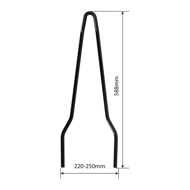 Westland Customs New Old School Sissy Bar. Wide, Black – Fits All Harley-Davidson Side Plates…