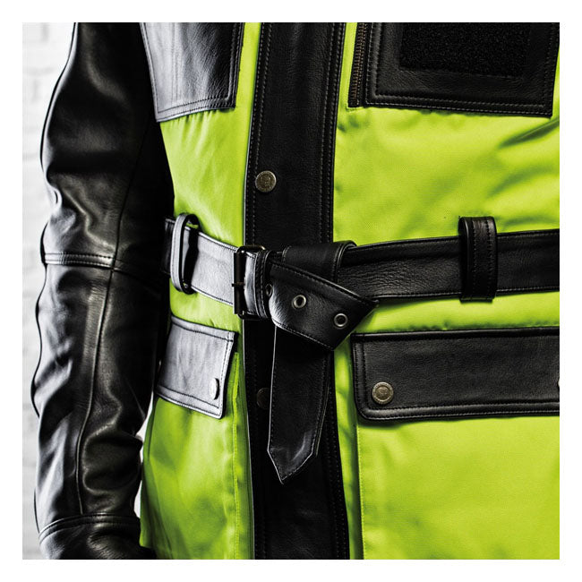 Holy Freedom Quattro Vision Leather Jacket Black/Fluo Yellow – Male EU Size S