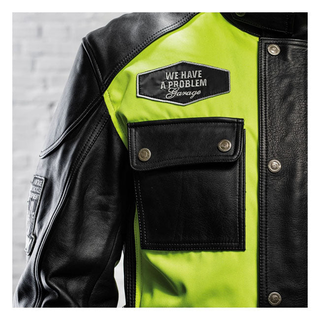 Holy Freedom Quattro Vision Leather Jacket Black/Fluo Yellow – Male EU Size S