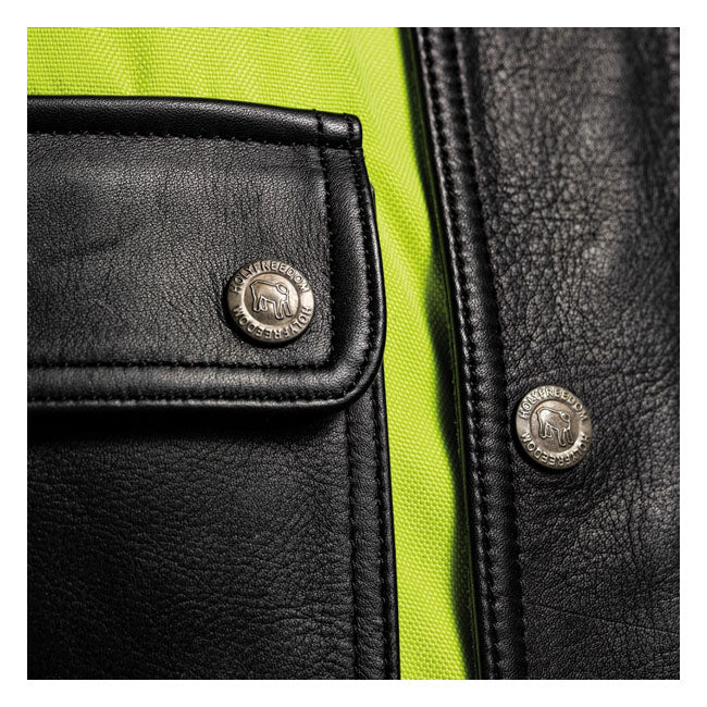 Holy Freedom Quattro Vision Leather Jacket Black/Fluo Yellow – Male EU Size S