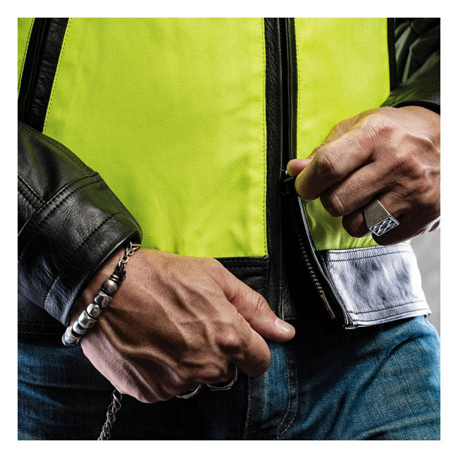 Holy Freedom Zero Vision Leather Jacket Black/Fluo Yellow – Male EU Size S
