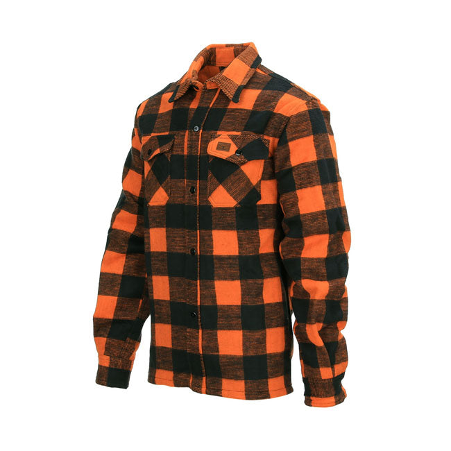 Army Surplus Lumberjack Flannel Shirt Chequered Orange/Black – S