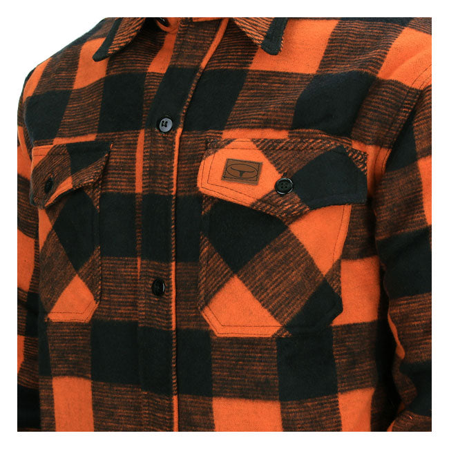 Army Surplus Lumberjack Flannel Shirt Chequered Orange/Black – S
