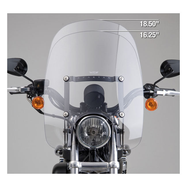 National Cycle NC Spartan® Quick Release Windshield - Clear, 18.50" High – XL Sportster Models