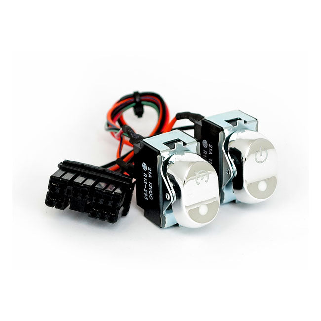 MCS Rocker Switch Kit, Inner Fairing. Cruise/Acc. Chrome – 2008–2013 FLHX