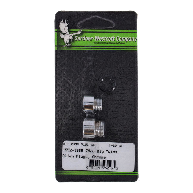 Gardner-Westcott Oil Pump & Crankcase Plug Set, Allen – 1952–1965 Big Twin 2 Plug Set