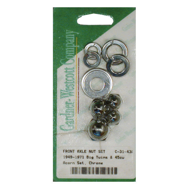 Gardner-Westcott Front Axle Kit Set, Front Wheel – 1949–1971 Big Twin & 45CU Flatheads