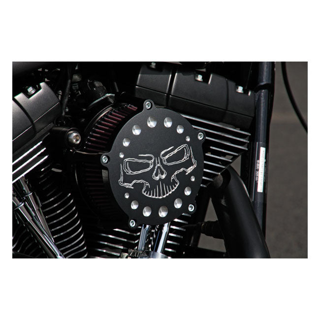 Thriller Air cleaner, Black for Cv Carb: 93-06Big Twin; Delphi Inj.: 01-15Softail; 04-17 Dyna (Excl. 16-17 FXdls); 02-07Flt/Touring