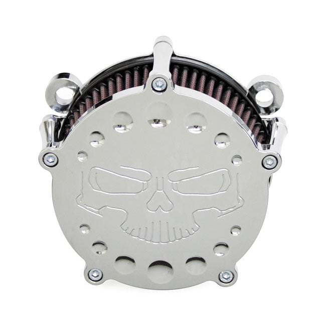 Thriller Air cleaner, Chrome for Cv Carb: 93-06Big Twin; Delphi Inj.: 01-15Softail; 04-17 Dyna (Excl. 16-17 FXdls); 02-07Flt/Touring