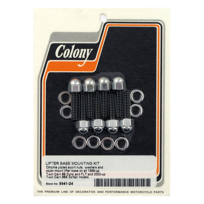 Colony, Tappet Block Mount Kit. Acorn, Chrome for 99-20TCa/B; 17-20 M8; 04-20 XL; 08-12XR1200