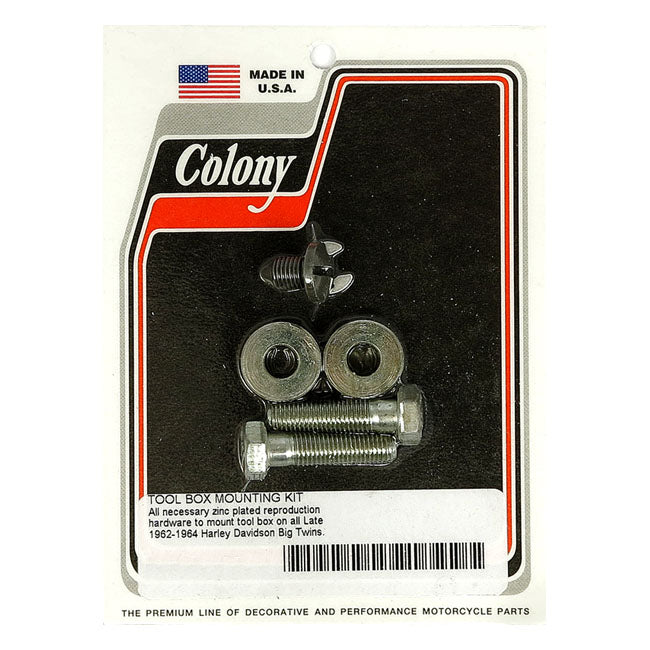 Colony L62-64 Tool Box Mount Kit. Zinc – L1962–1964 Big Twin