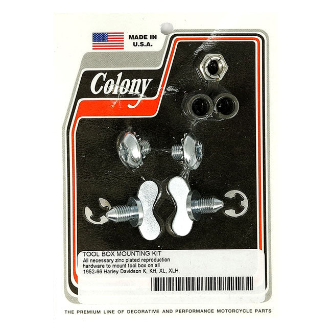 Colony 52-66 Tool Box Mount Kit. Zinc – 1952–1956 K; KH Model; 1957–1966 XL…