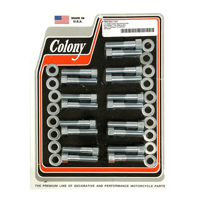 Colony Head Bolt Kit – 1937–1948 74"/80" SV Big Twin; 1929–1950…
